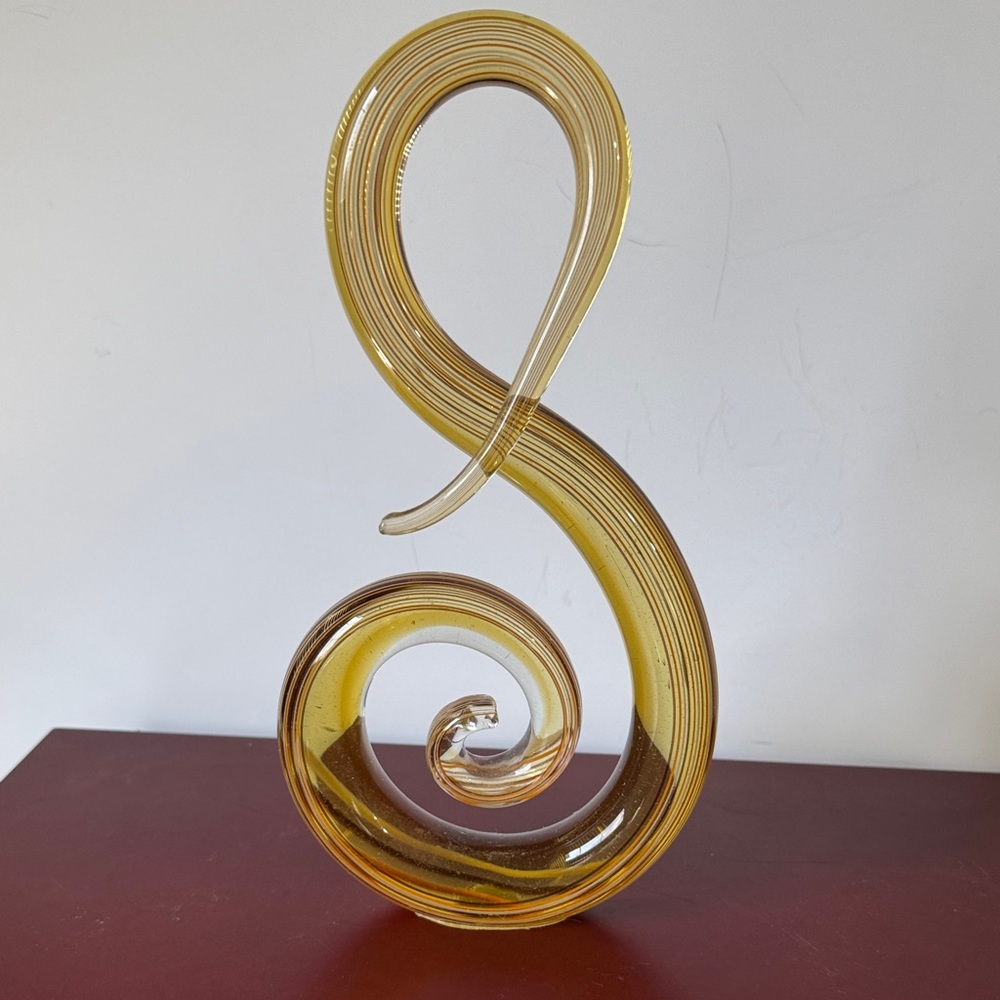Elegant Gold Glass Art Sculpture 10“